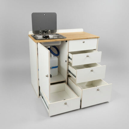 Camper Pro Küchenmodul mit 5 Schubladen, Spüle & Wassertanks