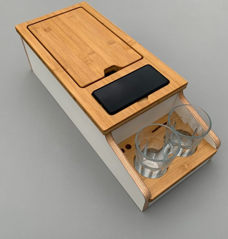 Mittelkonsole mit Staufach & Getränkehalter für VW T5 T6 Multivan